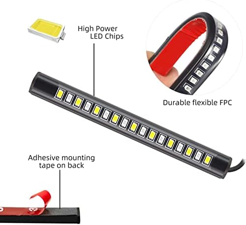 FXC 2x Универсален Гъвкави led Фенер на Задната спирачка Завоя, Вграден за Мотоциклет, Мотор, Квадроцикла, Колата, АВТОБУСА, Suv, Спирачна/на Ходова Задна светлина (2) (Кехлибар и Бял)