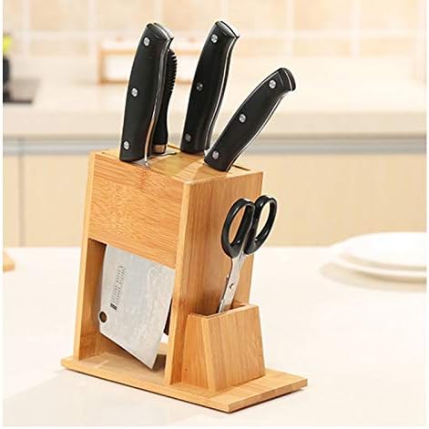 LLRYN Дървена Притежателя Кухненски Нож Многофункционален Рафтове За Съхранение на Притежателя на Инструмента Бамбуков Нож Блок Шкаф Кухненски Принадлежности