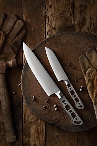 Комплект за дървообработване KATSURA – Малка заготовка за нож Santoku – 5 инча – Японската висококачествени ковани стомана AUS 10, 3 слой - идеална за мебелисти, занаятчии – Ръкохватка на класическия стил – БЕЗ лого