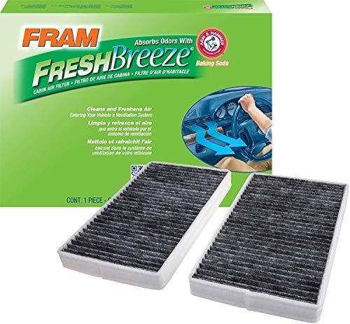 Подмяна на салонного на въздушния филтър FRAM Fresh Breeze за интериора на колата с дръжка и чук, за да сода за хляб, Лесна инсталация, CF8791A за товарни автомобили на GM, бял