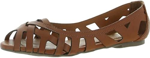 Дамски обувки-слипоны Sugar Sayde от изкуствена кожа, с отворени пръсти Кафяв цвят 9,5 см Среден (B, M)