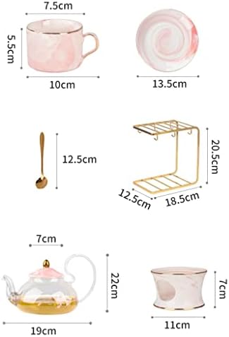 Английски следобеден чай HOUKAI, набор от цветни чаени чаши, Европейският Керамични топлоустойчива Стъклена кана за варене на плодове, отопление чайник (Цвят: E, размер: както е показано на фигурата)