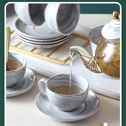 Вкусен Чай в скандинавски Стил, сварен чай, плодове, Чаена чаша, цвете кана, комплект за следобеден чай, чай комплект Стъклена свещ, нагревающаяся (Цвят: B размер: както е показано на фигурата)