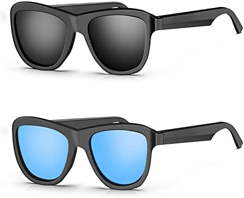 Слънчеви очила FLYSH Bluetooth за мъже И Жени, Умни Очила с Аудиокадром, Музикални Очила, Поляризирани лещи, Стерео високоговорители, чувствителен на Допир Гласов асистент, микрофон, Звукът е с отворени уши