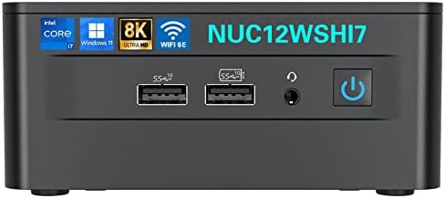 Мини КОМПЮТЪР Intel NUC NUC12WSHI7 12-то поколение Core i7-1260P, 32 GB оперативна памет DDR4 и 1 TB NVMe SSD, мини-компютри Windows 11 Pro, 12 ядра, 16 потоци, честота до 4.7 Ghz с turbo, поддръжка на WiFi 6E, BT 5,2,