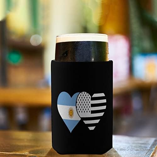 За многократна употреба Ръкави за Чаши с Флага на Аржентина и Американския Флаг, Изолиран поставка за Чаши за Кафе с Лед, с Приятен Дизайн и за най-Горещите и Студените Напитки