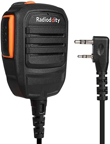 Outrigger говорител Radioddity RS22 с микрофон с чист звук, който е съвместим с Baofeng UV-5R UV-5RX3 BF-888S BF-F8HP H-777 Radioddity GM-30 GA-2S GA-510 TYT Kenwood вграден Двустранен радиостанция Kenwood (с един ПР)