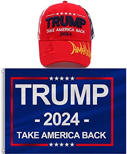 Шапка-Магьосник Тръмп 2024 и Набор от Флагове Тръмп, бейзболна шапка на Donald Trump 2024 Hat Take Back America