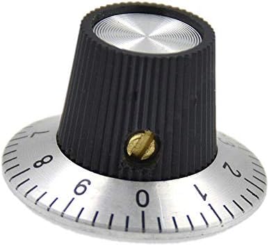 10Шт Потенциометър Метална Дръжка Скала с Циферблат за 6 мм Завъртане на Вала на Кутията Скала 0-9