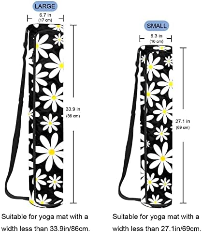 Чанти за Постелки за Йога с цветя модел Маргаритки, Чанта за Носене на Йога с Цип за Жени и Мъже, Калъф За Подложка за Йога с Регулируема Каишка