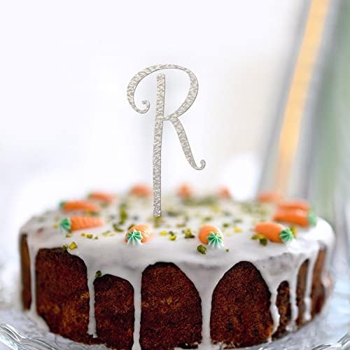 Първоначално Буквата R в цилиндър за Торта Сребърен Персонализирани Всички Букви За Сватба, Годеж, Партита, Топперы За торти, Годишнина от Годеж, Подаръци за Деня на Майката, Сребро