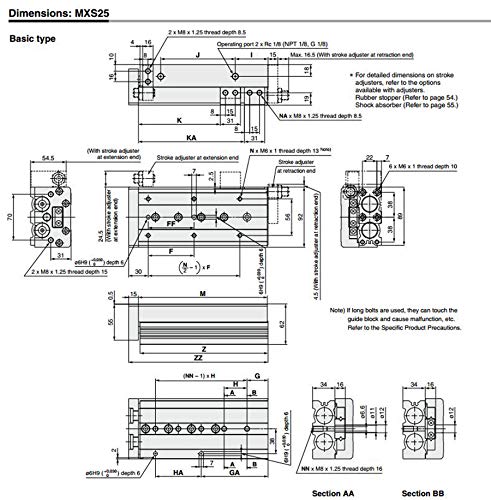 Пневматичен Точност Ръководство Цилиндър Carus Tool СОС MXS25-150 на Нова