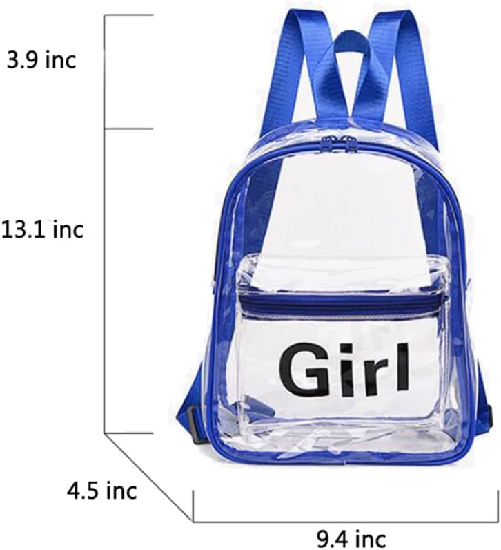Раница за момичета Прозрачна Чанта Тежки Ученически Чанти, калъфи за книги (Черен) Среден