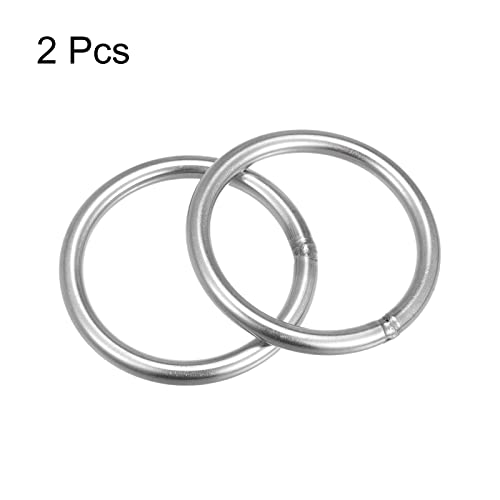 сварное о-пръстен uxcell 304 неръждаема стомана диаметър 80 мм (3,15 инча). дебелина 8 мм, 2 бр.