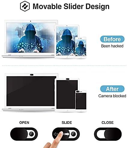 ProCase Черен елегантен калъф за iPad Pro 12,9 4-то поколение 2020 г. и 2018 г. в комплект с [6 опаковки] Черна Ультратонкой капак за уеб камера за лаптоп и телефон