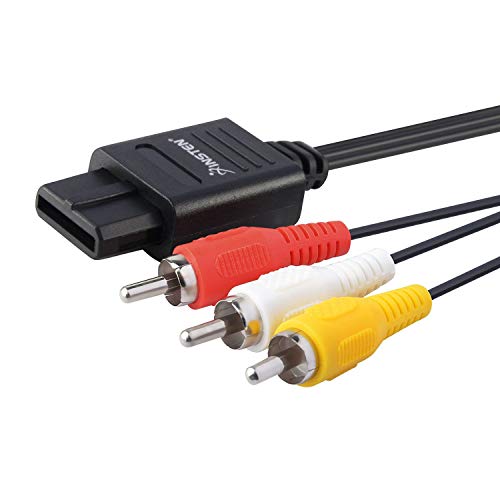 Композитен кабел Insten AV, съвместими с Nintendo 64 N64 / GameCube GC / Super Nintendo SNES, черен