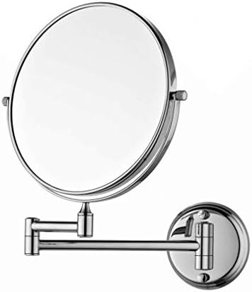 Огледало за грим ZAAHH, Двустранно Стенно Огледало с 3-Кратно Увеличение, Козметично Огледало със завъртане на 360 °, Выдвижное Огледало за Баня, Сребрист