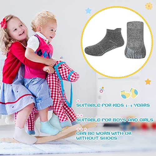 48 Чифта Чорапи Унисекс, за деца с дръжки, Детски Нескользящие Чорапи до Глезена с Неплъзгащи Подметки за Бебета, Момчета и Момичета 1-3 години, 6 Цвята