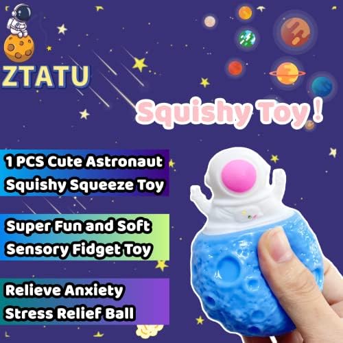 Всплывающая играчка Astronaut Squishy Stress Топка Planet Squeeze (1 опаковка), Сензорни играчки-неспокойни-астронавтите, които Правят тревожността и стреса при аутизма, за деца и възрастни, Разтеглив Сувенири за космически
