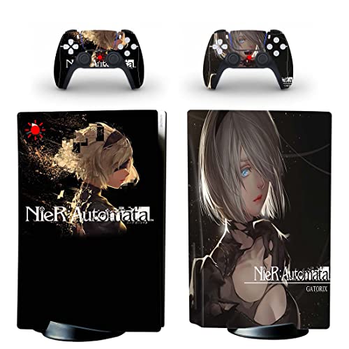 Детска Стикер Nier 2B № 2,9 YoRHa Automatanh за PS4 или PS5 за конзолата PlayStation 4 или 5 и 2 контролери Vinyl Стикер V12937