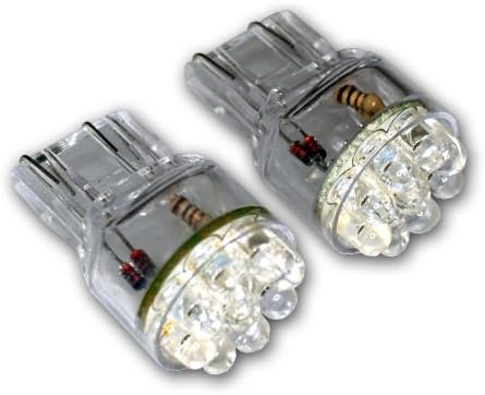 Tuningpros LEDPL-T20-R9 Габаритни Светлини, Led Крушки T20 на танкетке, 9 светодиоди в червен цвят, комплект от 2 теми