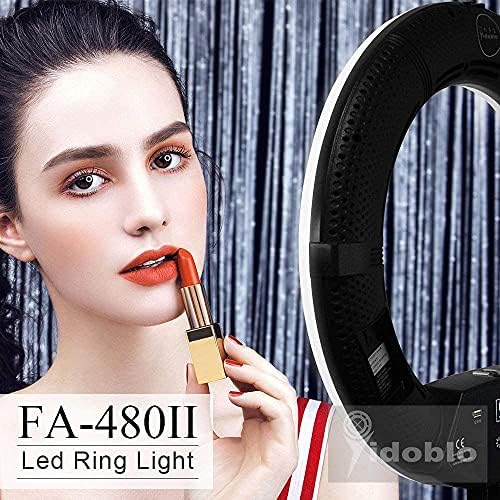 Yidoblo FA-480 Приложение за Управление на Околовръстния светлина Сензорен екран, USB Зарядно устройство led Околовръстен лампа за грим безстепенно яркост 2800 K-9900 K