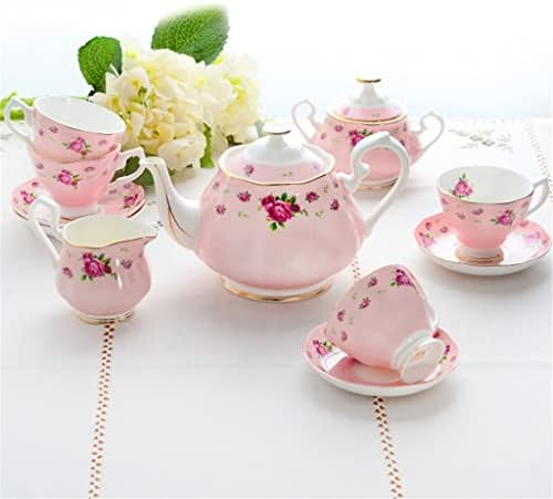 LKYBOA Чай с розов дъно и роза Хадо, чаша, Елегантен Керамични следобеден чай, домашен чай (Цвят: A, размер: както е показано на фигурата)