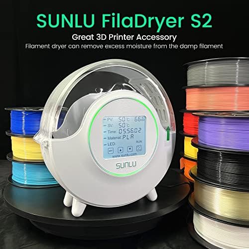 [Производител] Простор за направления SUNLU с вентилатор, Усъвършенстване на Кутия за сушене на прежди за 3D-принтер 2023, Бързо загряване, Определяне на влажност на Сензорния екран, Изсушаване сухи кутии за 3D печат,