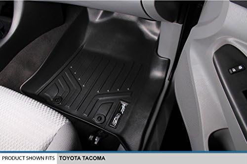 SMARTLINER Custom Fit Подови Постелки 2-Ред Подложка Черен Комплект за двойна кабина Toyota Tacoma 2012-2015