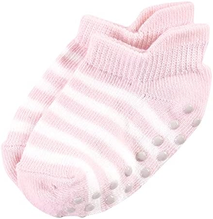 Детски чорапи от памук Посетени by Nature с нескользящим изземване, за защита от падане, розово-черно, 2-4 години