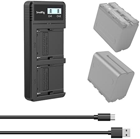 Бързо Зарядно устройство SmallRig Dual USB Зарядно устройство с LCD дисплей за Sony NP-F970 NP-F930 NP-F950 NP-F960 NP-F550 NP-F530 NP-F330 NP-F570 Battery - от 40.86