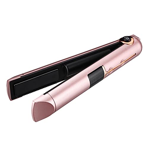 Безжична преси за коса 3 В 1, Маши за коса с бързото изгаряне, plug-in hybrid чрез USB с led дисплей, функция Power Bank, Утюжок за коса (Цвят: rose gold)