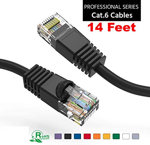 14 Фута (14ft) Мрежов кабел Cat6 Ethernet RJ-45 Black
