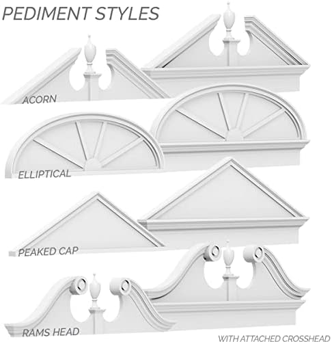 Фронтон от PVC Ekena Millwork PEDPS062X165SEG03 Сегментная Арка с 3 Спици, Бял