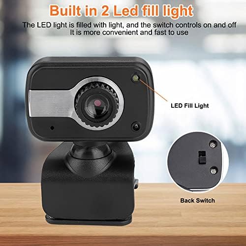 Уеб камера Tosuny USB, 0.3 MP 480p със светодиодна подсветка за Нощно Виждане на 360 ° за КОМПЮТЪР, Уеб-камера с микрофон за MSN/ICQ/Skype