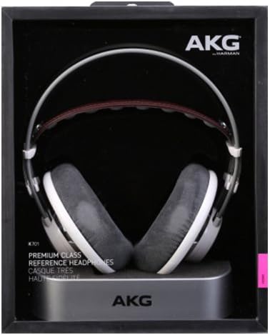 AKG Pro Audio K701 Режийни слушалки с отворена задната част, с Плосък проводник, Позоваването Студийни Слушалки, Бял