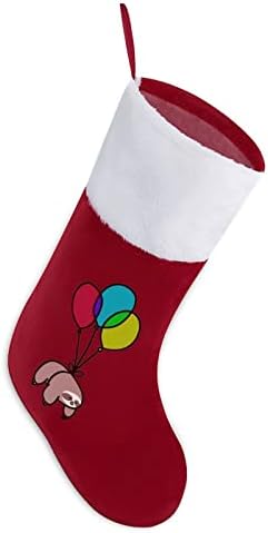 Балон Ленивец Коледен Отглеждане на Коледна Елха Окачени Чорапи за Камината, с Къси Плюшени Белезници Украса за Дома Празнични Партита