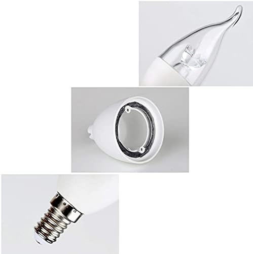 Led крушка E14 мощност 5 Вата (4 опаковки), Еквивалент на лампи с нажежаема жичка с мощност 40 W, Дневна светлина 6000 К, Бяла 480 Лумена, Светлина на свещи на европейския база E