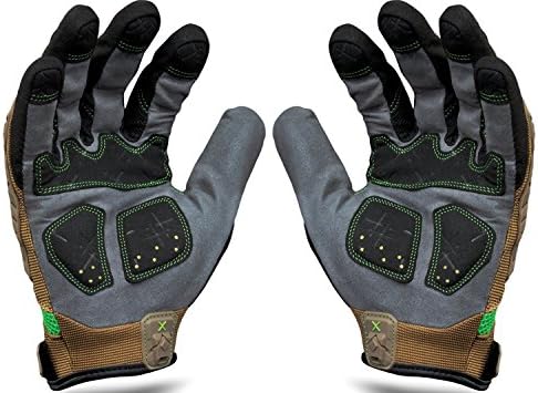 Шок ръкавица за двигателя EXO Ironclad; Работни ръкавици със защита от удари TPR (1 двойка), EXO2-PIG-05 XL, кафяв