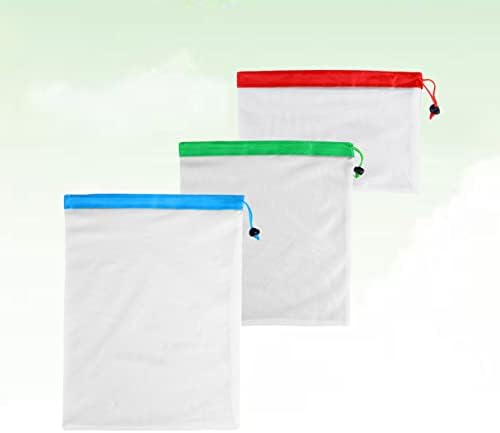 Хранителни чанти Cabilock Mesh 3pcsbags за Еднократна употреба съхранение на Плодове Окото Сини Хранителни Червени Удобни За пазаруване Зеленчукови Зелени Пера Цолови чанти за детски играчки и продукти
