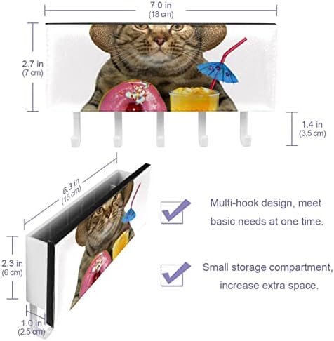 Котешки Забавен Багажник-Органайзер с 5 Куки, Стенни полици за Баня, на Кухненски Рафт, богат на функции, полици За Съхранение