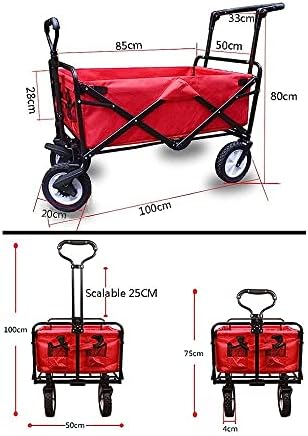 Колички KNOXC, Сгъваема Количка Garden, Камион за тежки условия на работа, Многофункционална Количка за пазаруване за нощуване на открито, Плажна Количка с 4 колела, натоварване: 80 кг