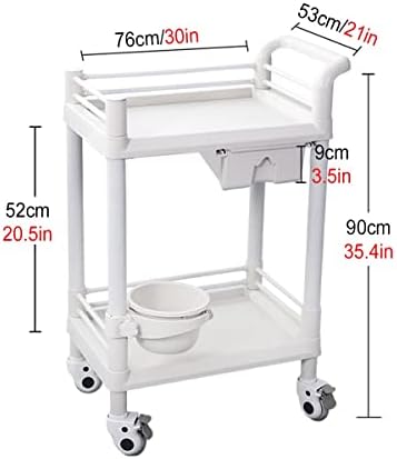 Пътуваща Количка за красота OMOONS с Мусорным кофа и Рафт, Ръчни Колички с Едно Чекмедже за Кухня, Библиотека, Баня, Офис / 76*53 см
