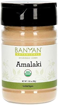 Banyan Растителни Amalaki Powder – Органичен прах Амлы – Питателна, нежно почистващ, подкрепя имунната система и спомага за развитието на здрави енергия * – Буркан за подправки – Вегетариански продукт без ГМО, екологично