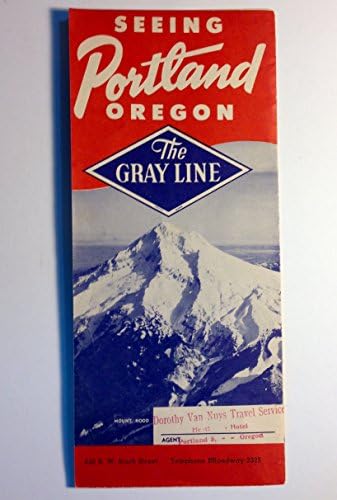 Туристическа брошура на 1950-те години в Портланд, щата Орегон - Сива линия