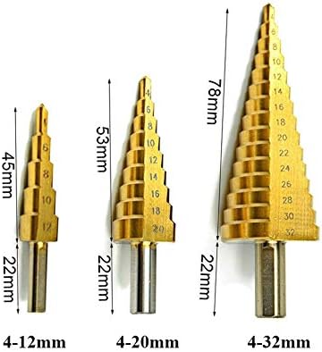 Пробивни Ступенчатые бита Fresa с Метрична Винт Канавкой във формата на Пагода с Централно перфоратором 4-12/20/32 мм, HSS Стоманен Конусное тренировка с фиксирана стъпка сверлом (Цвят: централна перфоратор 130 mm)