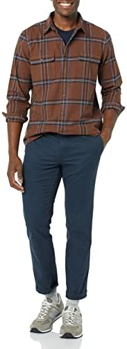 Мъжка еластична Фланелевая риза Стандартен cut Goodthreads с дълъг ръкав