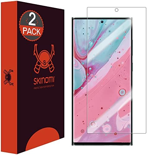 Защитно фолио Skinomi, съвместима с Samsung Galaxy S22 Ultra (покритие от край до край) (2 опаковки), прозрачен филм TechSkin TPU Anti-Bubble HD