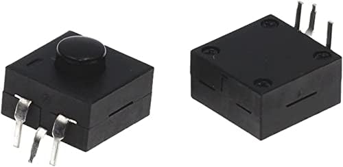 Микропереключатель XIANGBINXUAN 10ШТ D C 30V 1A 3Pin Черен Мини Бутон Превключвател за електрически фенер 3P Извити 2 включване на 1 Изключване на Фенерчето (Цвят: OneColor)