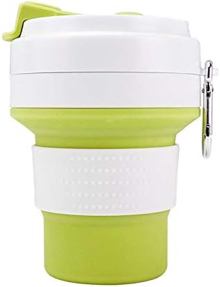 AOOF 350 мл Силиконова Сгъваема Чаша Преносима Телескопична Бутилка за Пиене на Вода Кафеена Чаша (Цвят: зелен)